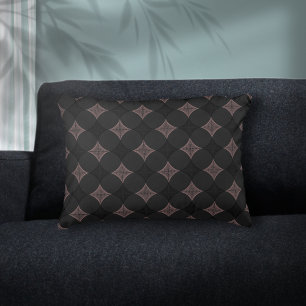 Modern Elegant Black and Light Pink Pattern Decorative Cushion