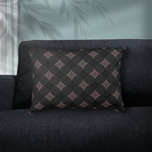 Modern Elegant Black and Light Pink Pattern Decorative Cushion (Creator Uploaded)