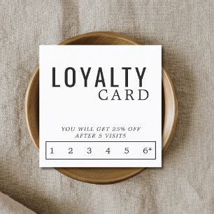 Modern Elegant Black and White Beauty Loyalty Card