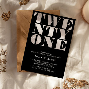 Modern Elegant Black and White Bold Typography Invitation