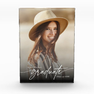 Modern Elegant Black and White Graduate Photo Block