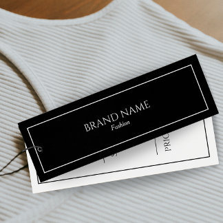 Modern Elegant Black and White Hang Tags