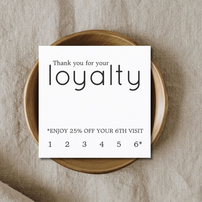 Modern Elegant Black and White Loyalty Card (Creator Uploaded)