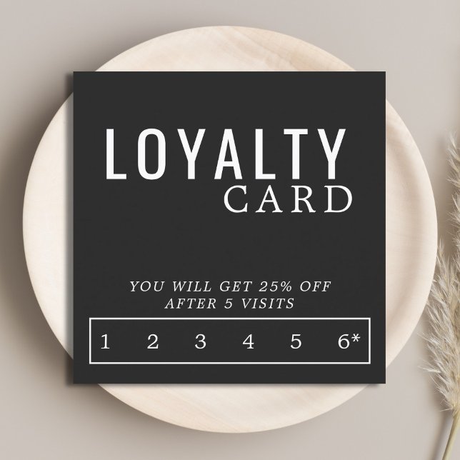 Modern Elegant Black and White  Loyalty Card (Creator Uploaded)