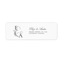 Modern Elegant Black and White Monogram