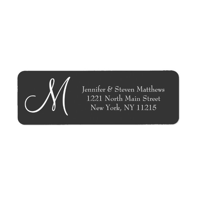 Modern Elegant Black and White Monogram Names (Front)