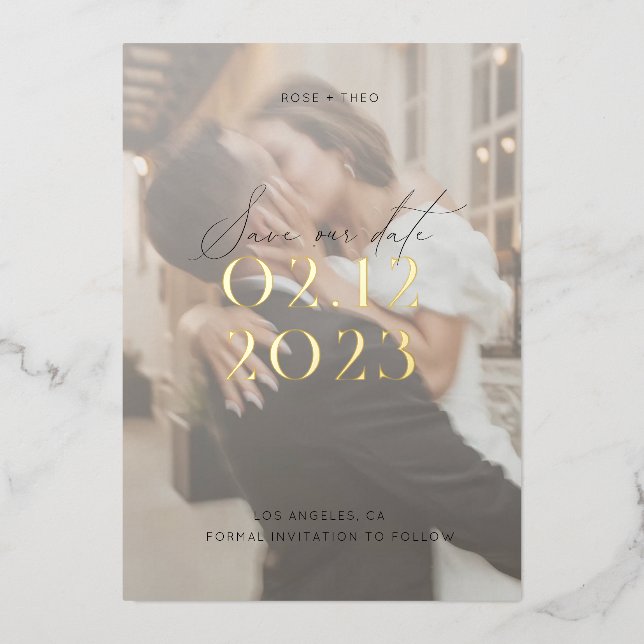 Modern Elegant Black and White Photo Wedding  (Front)