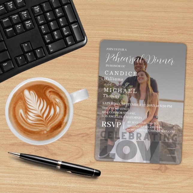 Modern Elegant Black And White Photo Wedding Invitation (Creator Uploaded)