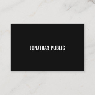 Modern Elegant Black And White Plain Professional Business Card