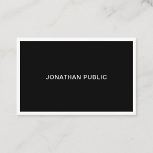 Modern Elegant Black And White Professional Plain Business Card
