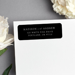 Modern Elegant Black and White Return Address