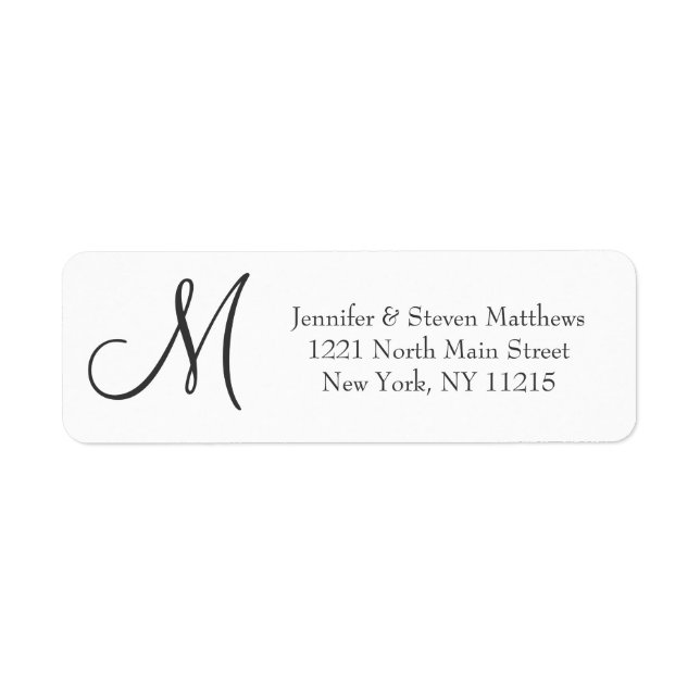 Modern Elegant Black and White Trendy Monogram (Front)