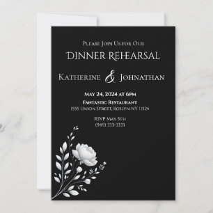 Modern Elegant Black and White Wedding Invitation