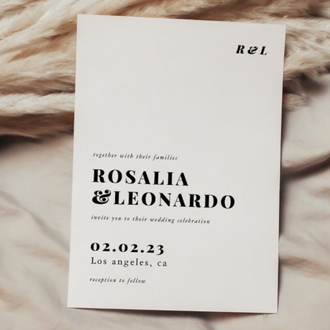 Modern Elegant Black and White wedding Invitation (Creator Uploaded)