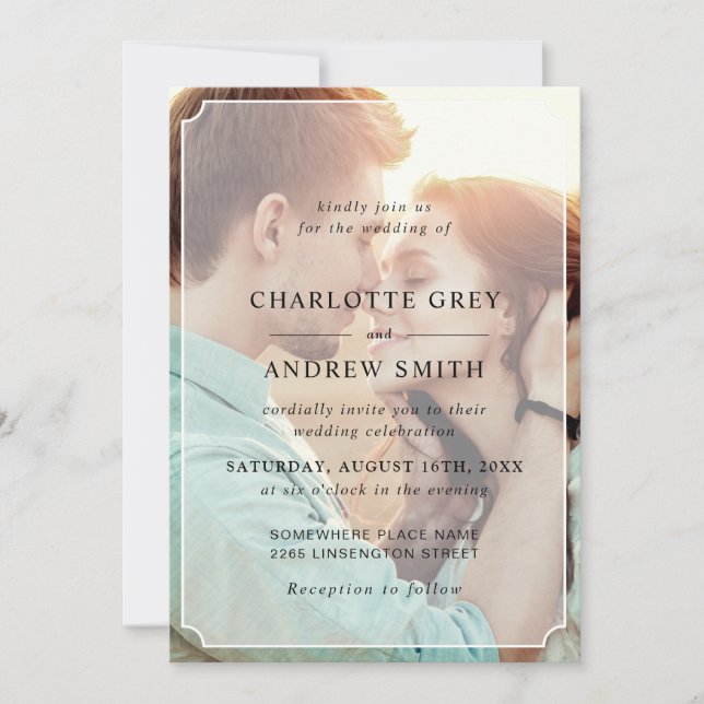 Modern Elegant Black And White Wedding Invitation (Front)