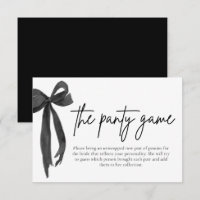 Modern Elegant Black Bow The Panty Game Cards