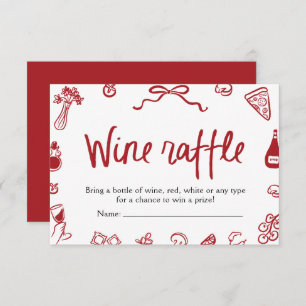 Modern Elegant Black Bow Wine Raffle Game Ticket Invitation