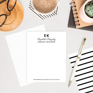 Modern Elegant Black Custom Name and Business Card