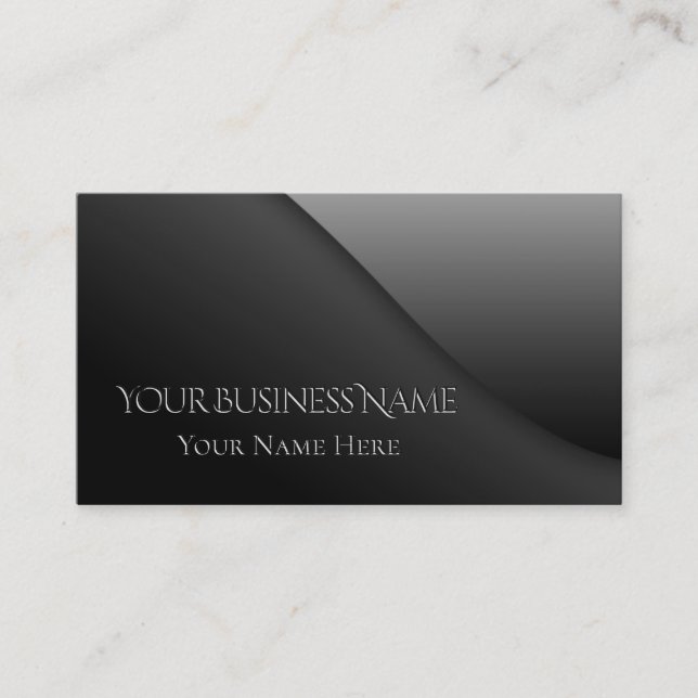 Modern Elegant Black Embossed Corporate Business Card (Front)