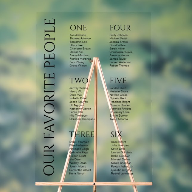 Modern Elegant Black Font Wedding Seating Chart (Neutral)