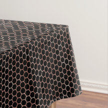 Modern Elegant Black & Gold Bee Honeycomb Pattern