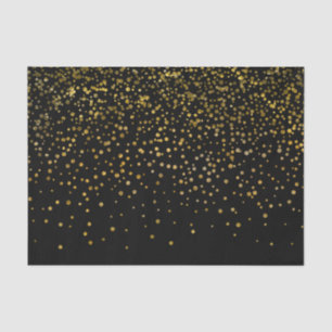 Modern Elegant Black Gold Foil Confetti Dots Tissue Paper
