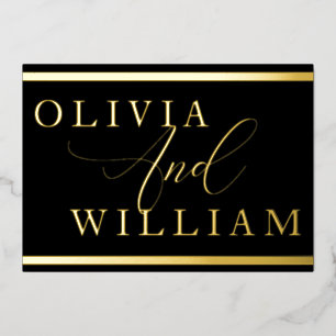 Modern Elegant Black & Gold Wedding Golden