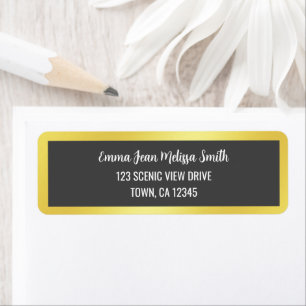 Modern Elegant Black Golden Frame Gold Chic