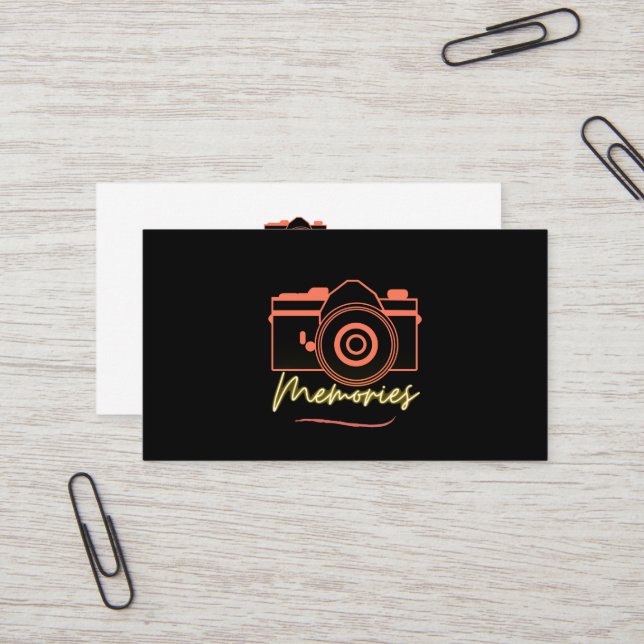 Modern & Elegant Black Minimalist photograpy Busin Business Card (Front/Back In Situ)