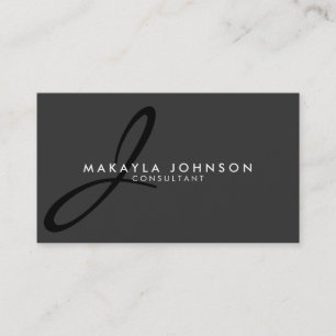 Modern & Elegant Black Monogram Professional Business Card