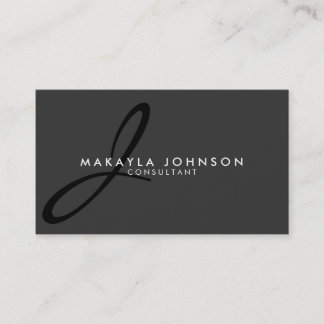 Modern & Elegant Black Monogram Professional Business Card