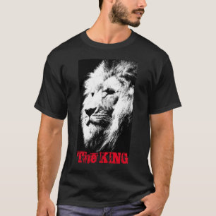 Modern Elegant Black Pop Art Lion Head Template T-Shirt
