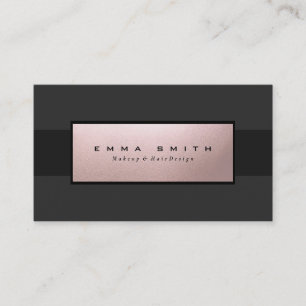 Modern Elegant Black Professional Faux Rose Gold Business Card