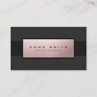 Modern Elegant Black Professional Faux Rose Gold Business Card