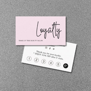 Modern Elegant Black Rose White Beauty Loyalty Card