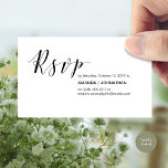 Modern Elegant, Black Script, Party RSVP Enclosure Card<br><div class="desc">This is the Modern Beautiful elegant RSVP card,  in Black calligraphy Script,  for your wedding Invitation respond,  or party celebration Enclosure Card. You can change the font colours,  and add your wedding details in the matching font / lettering. #TeeshaDerrick</div>