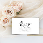 Modern Elegant, Black Script, RSVP respond Enclosure Card<br><div class="desc">This is the Modern Beautiful elegant RSVP card,  Black calligraphy Script,  for your wedding Invitation respond,  or party celebration Enclosure Card. You can change the font colours,  and add your wedding details in the matching font / lettering. #TeeshaDerrick</div>