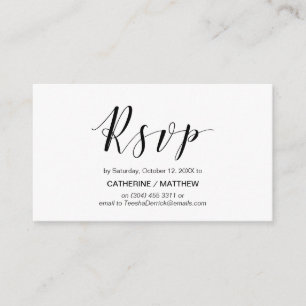 Modern Elegant, Black Script, RSVP respond Enclosure Card