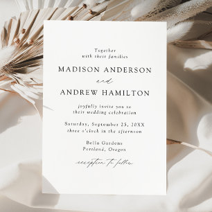 Modern Elegant Black Script Wedding Invitation