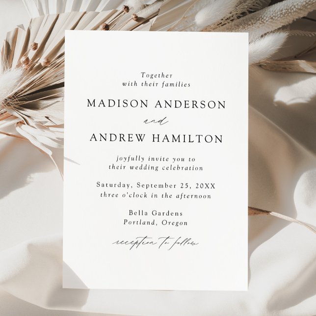 Modern Elegant Black Script Wedding Invitation (Creator Uploaded)
