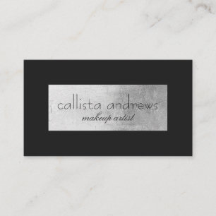 Modern Elegant Black Silver Foil Box Border Business Card