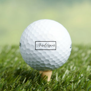 Modern Elegant Black Typography Monogram on Golf Balls