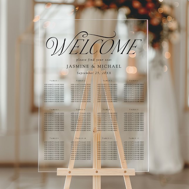 Modern Elegant Black Typography Seating Chart (Creator Uploaded)