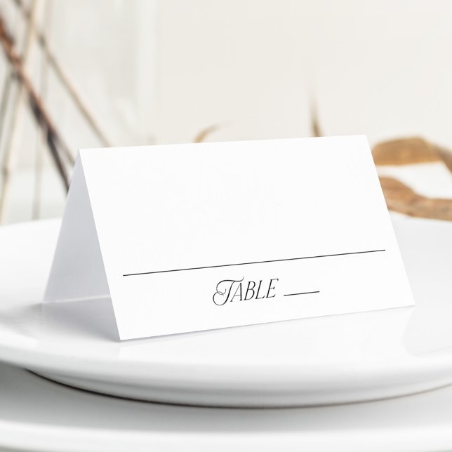 Modern Elegant Black Typography Wedding Place Card (Creator Uploaded)