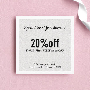 Modern Elegant Black White Beauty Discount Card