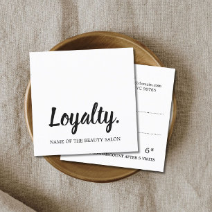 Modern Elegant Black White Beauty Loyalty Card
