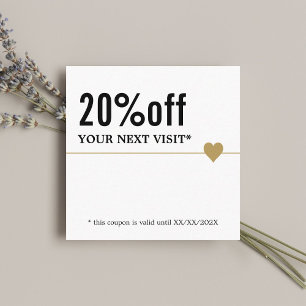Modern Elegant Black White Gold Beauty Coupon