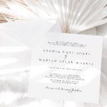 Modern Elegant Black & White Minimalist Wedding  Invitation<br><div class="desc">Designed to coordinate with for the «Modern Classic» Wedding Invitation Collection. To change details,  click «Personalise». View the collection link on this page to see all of the matching items in this beautiful design or see the collection here: https://bit.ly/3rQMpxU</div>