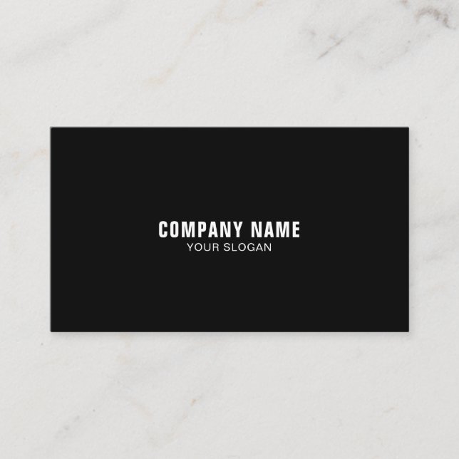 Modern Elegant Black White Simple Company Business Card (Front)