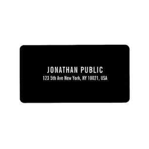 Modern Elegant Black White Simple Template Label